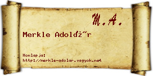 Merkle Adolár névjegykártya